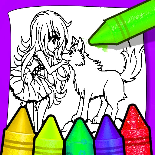 game Anime Wolf Girl Coloring Pages